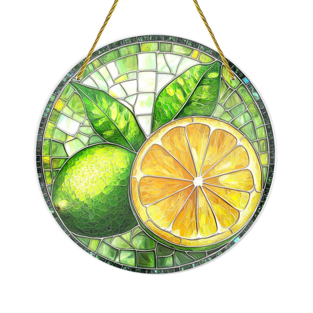 Amazon.com: Vextrovia Stained Glass Hand Painted Retro Lemon